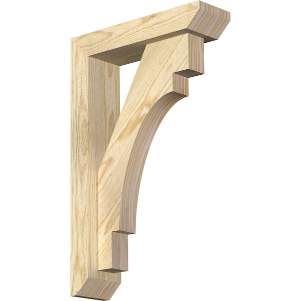 Ekena Millwork Merced Slat Rough Sawn Bracket w/ Offset Brace, Douglas Fir, 4"W x 14"D x 22"H BKT0402X14X22MRC06RDF - main